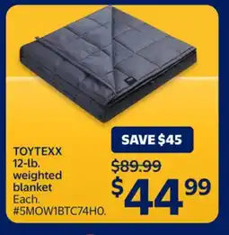 Walmart TOYTEXX 12-lb. weighted blanket offer