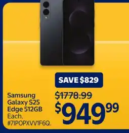 Walmart Samsung Galaxy S25 Edge 512GB offer