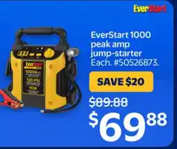 Walmart EverStart 1000 peak amp. jump-starter offer