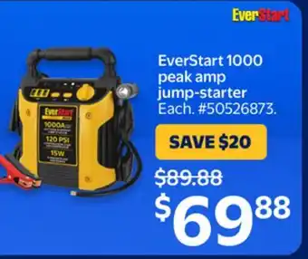 Walmart EverStart 1000 peak amp. jump-starter offer