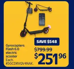 Walmart Gyrocopters Flash 6.0 Electric scooter offer