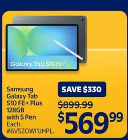 Walmart Samsung Galaxy Tab S10 FE+ Plus 128GB with S Pen offer