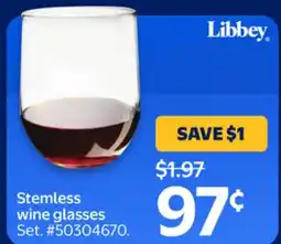 Walmart Libbey Stemless wine glasses offer
