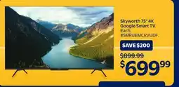 Walmart Skyworth 75 4K Google Smart TV offer