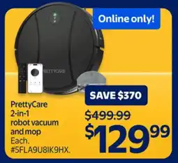 Walmart PrettyCare 2-in-1 robot vacuum and mop offer