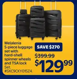 Walmart Melalenia 5-piece luggage set with hard-shell - spinner wheels and TSA lock offer