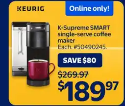 Walmart KEURIG K-Supreme SMART single-serve coffee maker offer