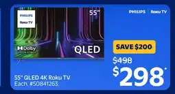 Walmart PHILIPS 55 QLED 4K Roku TV offer