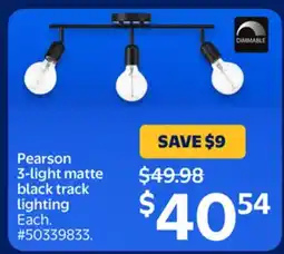 Walmart Pearson 3-light matte black track lighting offer