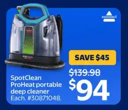 Walmart SpotClean ProHeat portable deep cleaner offer