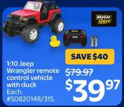 Walmart 1:10 Jeep Wrangler remote control vehicle with duck offer