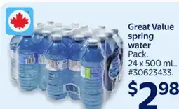 Walmart Great Value spring water offer