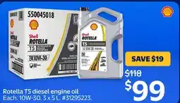 Walmart Shell Rotella T5 diesel engine oil offer