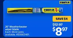 Walmart Rain-X 26 Weatherbeater wiper blade offer