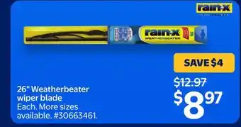Walmart Rain-X 26 Weatherbeater wiper blade offer