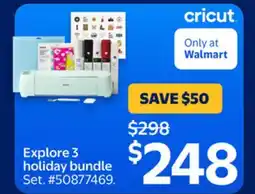 Walmart CRICUT Explore 3 holiday bundle offer
