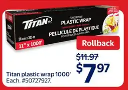 Walmart Titan plastic wrap 1000' offer
