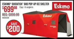 Cabela's ESKIMO QUICKFISH 6HD POP-UP ICE SHELTER offer