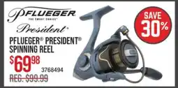 Cabela's PFLUEGER PRESIDENT SPINNING REEL offer