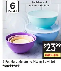 Kitchen Stuff Plus 6 Pc. Multi Melamine Mixing Bowl Set offer