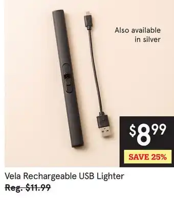 Kitchen Stuff Plus Vela Rechargeable USB Lighter offer