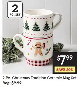 Kitchen Stuff Plus Christmas Tradition Ceramic Mug Set offer