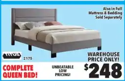 Surplus Furniture Grey Fabric Queen Bed offer