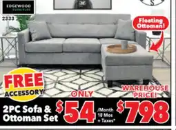 Surplus Furniture Grey 2Pc Sofa & Ottoman offer