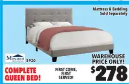 Surplus Furniture Grey Linen Queen Bed offer