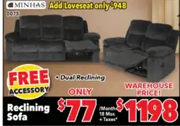 Surplus Furniture Mia Midnight Reclining Sofa offer