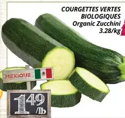 Supermarché PA COURGETTES VERTES BIOLOGIQUES | Organic Zucchini offer