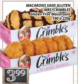 Supermarché PA MACARONS SANS GLUTEN MRS. CRIMBLES | Gluten Free Macaroons offer