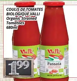 Supermarché PA COULIS DE TOMATES BIOLOGIQUE VALLI | Organic Strained Tomatoes offer