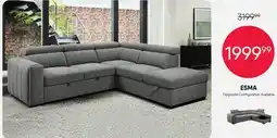 Meubles RD Esma - Convertible Sectional with Right-Side Chaise, Adjustable Headrests, and Storage offer