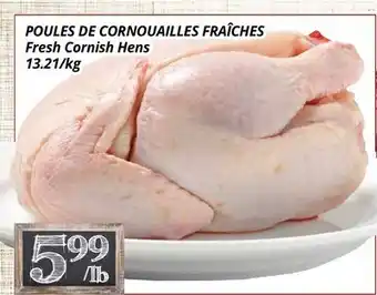 Supermarché PA POULES DE CORNOUAILLES FRAÎCHES | Fresh Cornish Hens offer