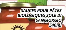 Supermarché PA SAUCES POUR PÂTES BIOLOGIQUES SOLE DI SANGIORGIO offer