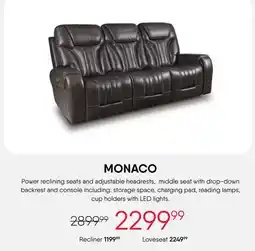 Meubles RD Monaco - Power Reclining Sofa with Adjustable Headrests offer