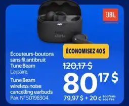 Walmart JBL Tune Beam wireless noise cancelling earbuds offer