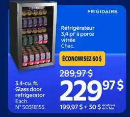 Walmart FRIGIDAIRE 3.4-cu. ft. Glass door refrigerator offer