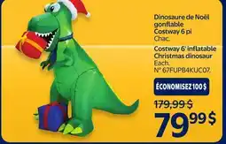 Walmart Costway 6' inflatable Christmas dinosaur offer