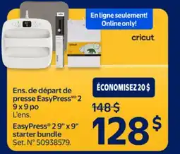 Walmart Cricut EasyPress 2 9 x 9 starter bundle offer
