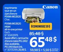 Walmart PIXMA MG3620 inkjet all-in—one printer offer
