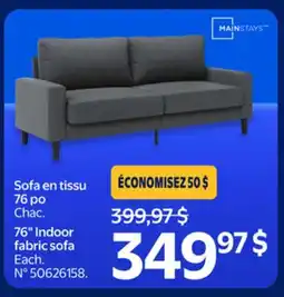 Walmart MAINSTAYS 76 Indoor fabric sofa offer