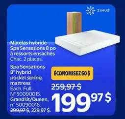 Walmart ZINUS Spa Sensations 8 hybrid pocket spring mattress offer