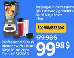 Walmart Professional 900 W blender with 2 Nutri Ninja 16-oz. cups offer