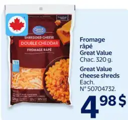 Walmart Great Value cheese shreds offer