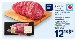 Walmart AAA eye of round beef roast Cut from 100% Canada offer