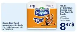 Walmart Royale TigerTowel paper towels 6 = 8 rolls offer