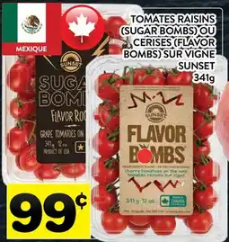 Supermarché PA TOMATES RAISINS (SUGAR BOMBS) OU CERISES (FLAVOR BOMBS) SUR VIGNE SUNSET offer