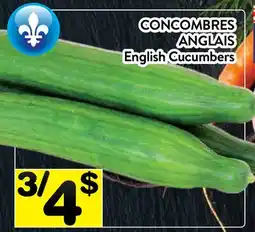 Supermarché PA CONCOMBRES ANGLAIS | English Cucumbers offer